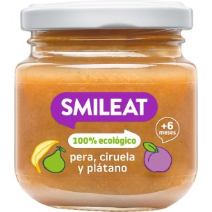 SMILEAT 1 TARRITO 130 G SABOR PERA CIRUELA Y PLATANO