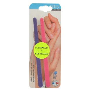 6 LIMAS MANICURA MADERA 17CM  6 DE REGALO 2069 VITRY
