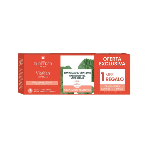 VITALFAN VITALIDAD CABELLO Y UÑAS RENE FURTERER 3 ENVASES 30 CAPSULAS