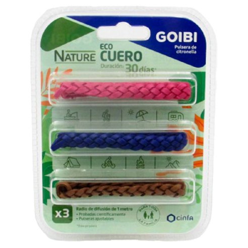 GOIBI PULSERA DE CITRONELLA NATURE CUERO