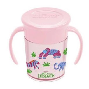 VASO 360º SIN BOQUILLA DR BROWN´S ROSA 200 ML