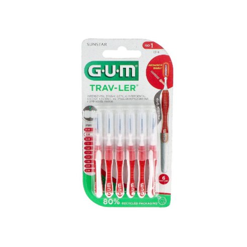 CEPILLO INTERDENTAL GUM 1314 TRAV-LER 0.8 MM 6...