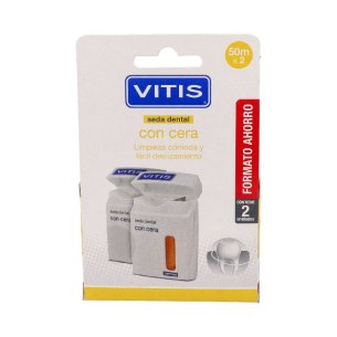 VITIS SEDA DENTAL CON CERA  50 M 2 UNIDADES DUPLO