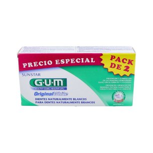 GUM ORIGINAL WHITE PASTA DENTAL  2 TUBOS 75 ML