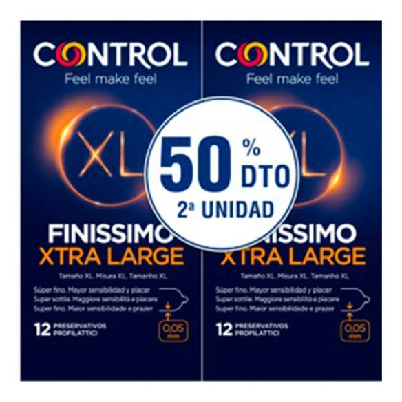 CONTROL FINISSIMO XL PRESERVATIVOS 2 ENVASES 12 UNIDADES