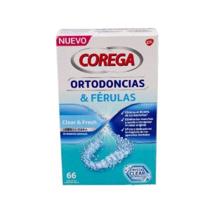 COREGA ORTODONCIAS & FERULAS  66 TABLETAS LIMPIADORAS
