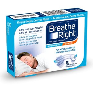 BREATHE RIGHT TRANSPARENTES  10 UNIDADES TALLA GRANDE
