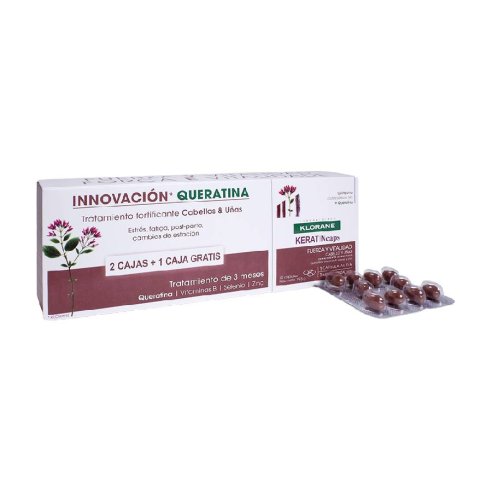KLORANE TRIO KERATINCAPS  3 CAJAS 30 CAPSULAS