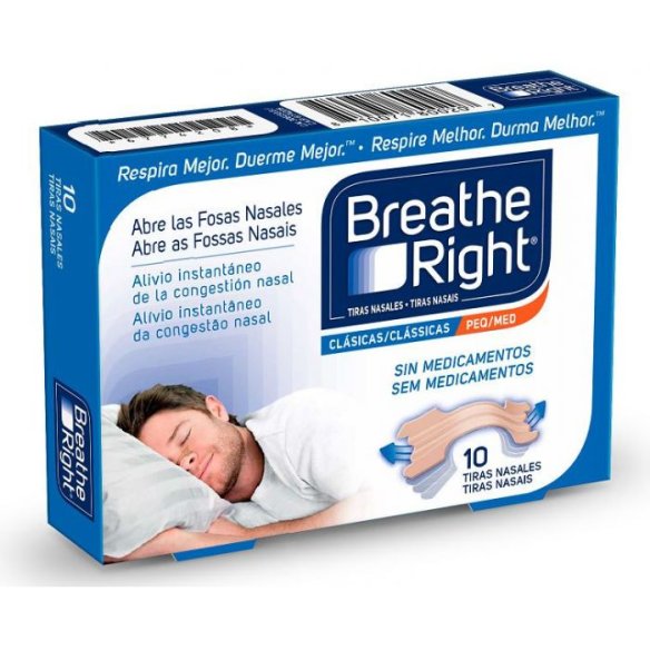 BREATHE RIGHT TRANSPARENTES  10 UNIDADES TALLA PEQUEÑA
