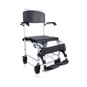 SILLA INODORO CON RUEDAS Y REPOSAPIÉS 