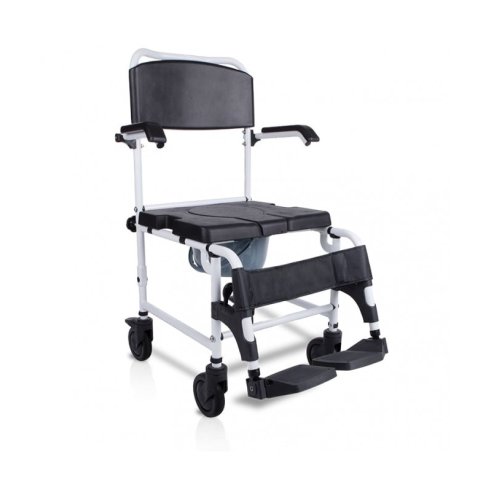 SILLA INODORO CON RUEDAS Y REPOSAPIÉS 